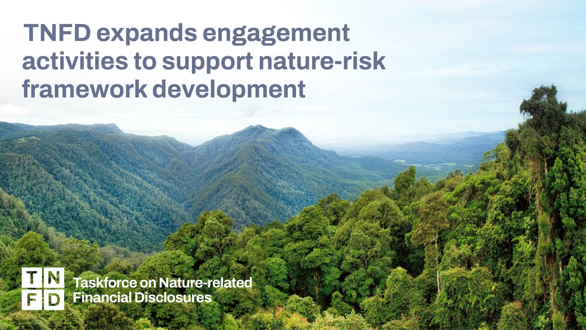 Today #TNFD expands engagement activities to drive feedback on its framework for nature-risks, with six TNFD Consultation Groups, four piloting partnerships &amp; a partnership for engagement of Indigenous Peoples and Local Communities w/ <a href="/IUCN/">IUCN</a>.

tnfd.global/news/consultat…
