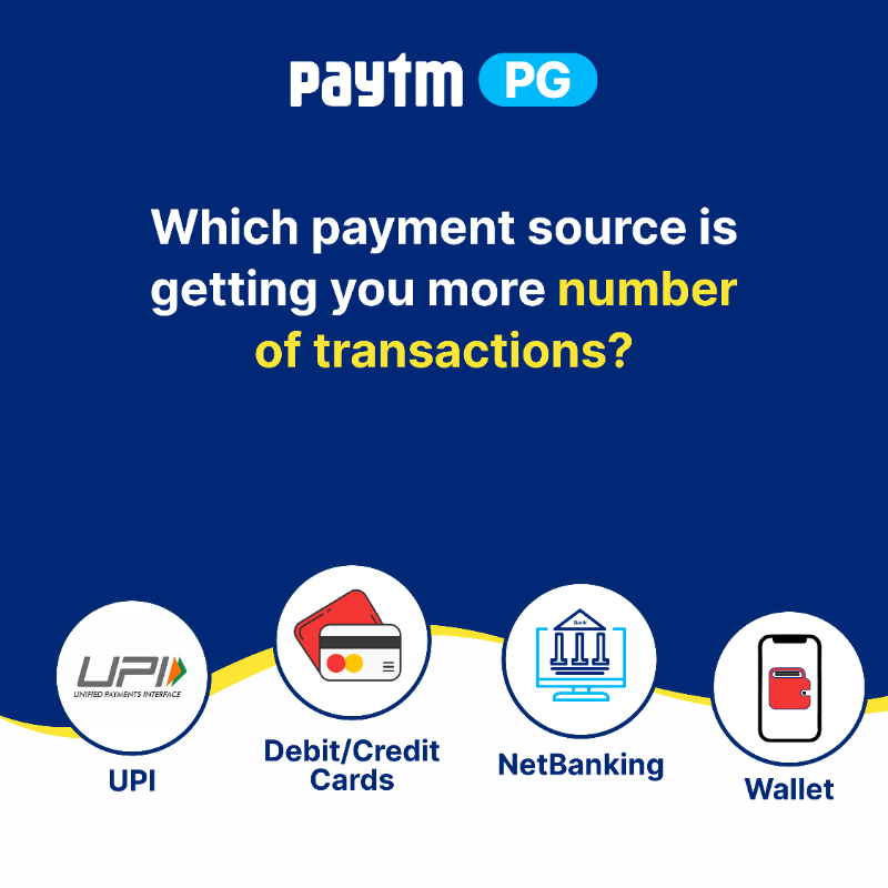 PaytmBusiness's tweet photo. Decode the performance of different payment sources by delving deeper into payment source insights. Learn about the most used payment mode by your customers with Paytm Payment Analytics and make sound business decisions. 💰✅
#PaytmPaymentAnalytics #PaytmPG