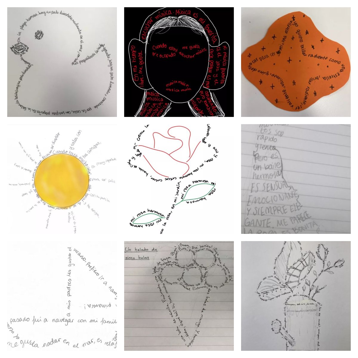 ¡Olé! #Year9WHS combined Spanish poetry writing and design skills to produce beautiful calligrams @WimbledonHigh @DesignTech_WHS @ArtDept_WHS