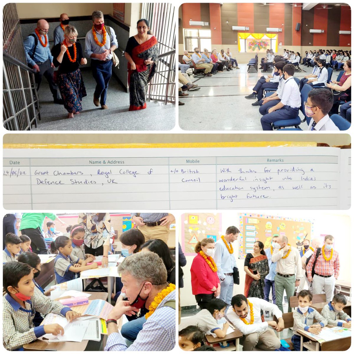 A delegation consisting 20 defence personnel from Royal College of Defence Studies (RCDS), UK, led by Captain Ian Lynn, OBE Royal Navy (Naval &amp; Air Advisor) British Council &amp; British High Commission visited &amp; Interacted with Students &amp; Teachers of Ambedkar SoSE Dwarka Sec 22.