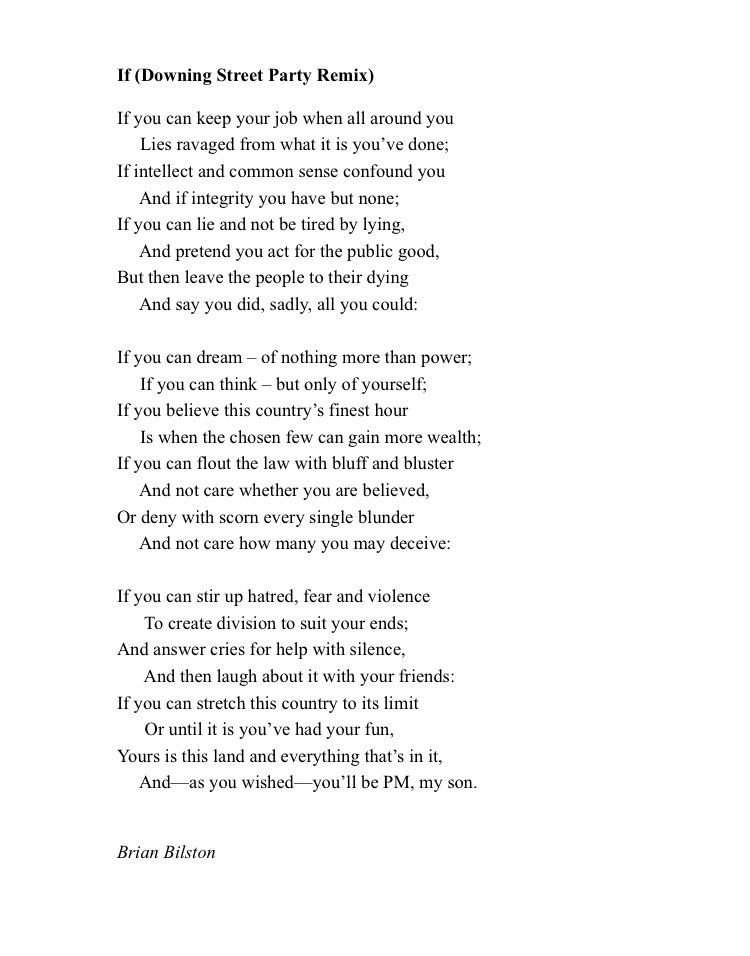 Today’s poem is a reworked version of Rudyard Kipling’s ‘If’.