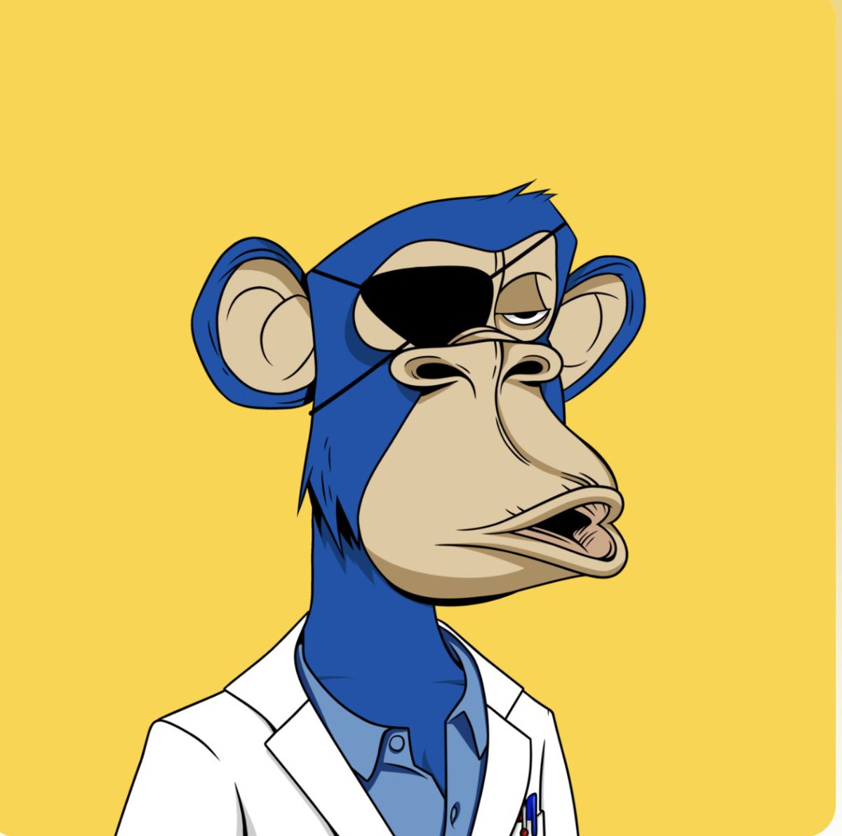 Blue, scientist, scarred for life, … how could I not? Welcome to the ApeSafari, on our road to #Tribe. @0xApes_NFT #0xApes #NFTuesday