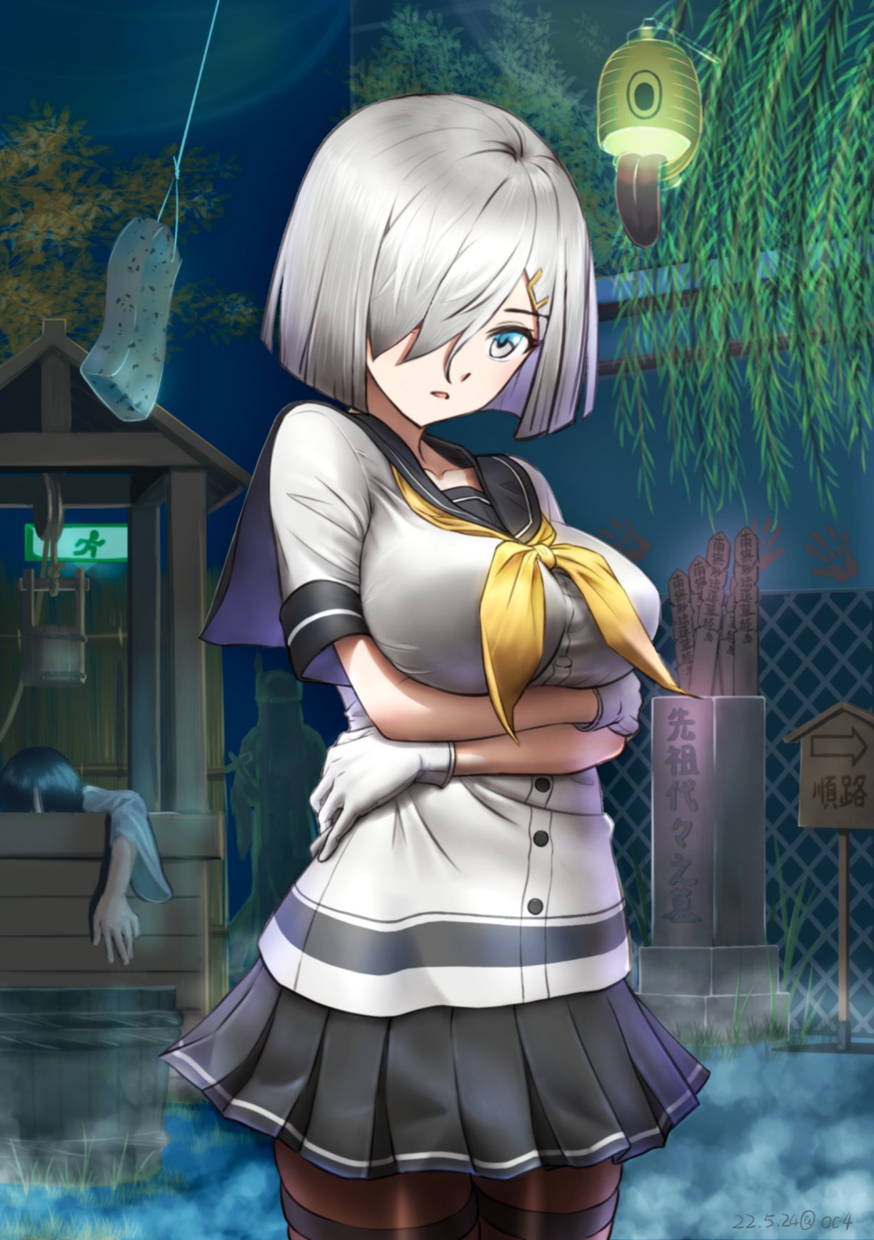 豆腐 Rt 18oc4 グリザイユ塗りの練習を兼ねて艦これの浜風を描いてたら 途中から悪戯心が働いてこのクール系な子をお化け屋敷に連れて行きたくなってしまった 結果がこの絵 艦これ 浜風 T Co Bjeka425kw Twitter