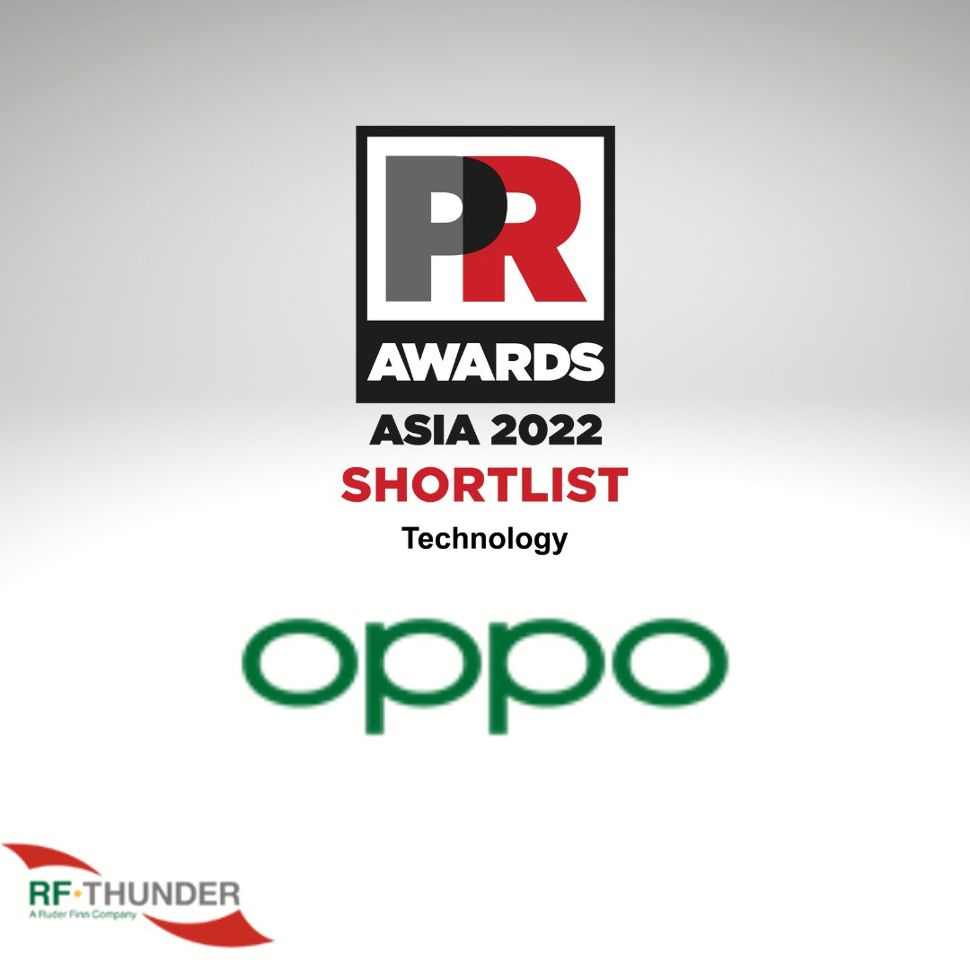 We are thrilled to announce that we've been shortlisted under the Technology category for our work on the #OPPOIndia - Unlock the True Convenience campaign at the PR Awards Asia 2022. 🤞🏻

#RFThunder #TheScienceAndArtOfEngagement