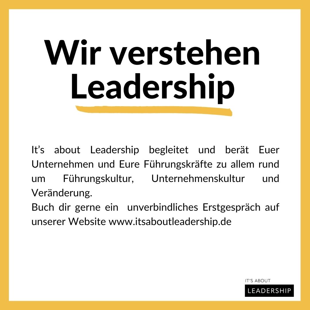 It’s about Leadership begleitet und berät Euer #Unternehmen und Eure #Führungskräfte zu allem rund um #Führungskultur, #Unternehmenskultur und #Veränderung.
Buche die gerne ein unverbindliches #Erstgespräch auf unserer Website: itsaboutleadership.de
