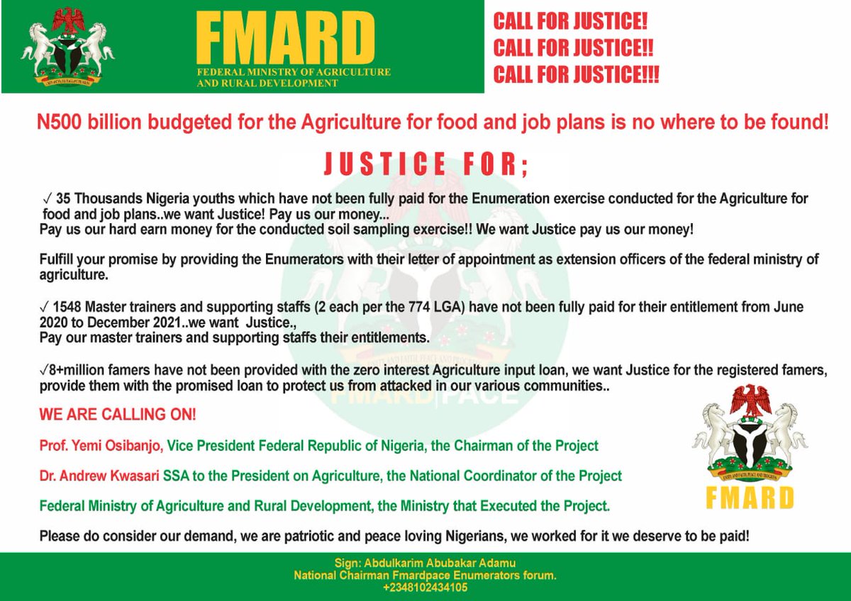 Idryz5's tweet photo. @MBuhari @ProfIsaPantami @ProfOsinbajo @ProfZulum @RealAARahman @FmardNg @FmardPace @FinMinNigeria @FmardNg @FMHDSD @DrAhmadLawan @elrufai @femigbaja @SaharaReporters @PremiumTimesng @vanguardngrnews @NGRSenate @TheNationNews @FMWHNIG https://t.co/1xRiLv81rh
