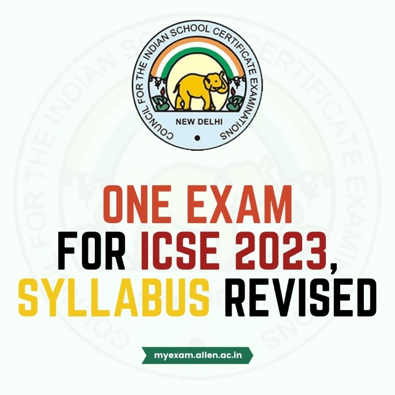 ALLENkota's tweet photo. #ICSEupdate
ICSE board to conduct ‘One Examination’ for ICSE & ISC 2023, Revised syllabus released. Know complete details here: https://t.co/q9pd0C6u0U
#ICSE #ISC #RevisedSyllabus #ICSE2023