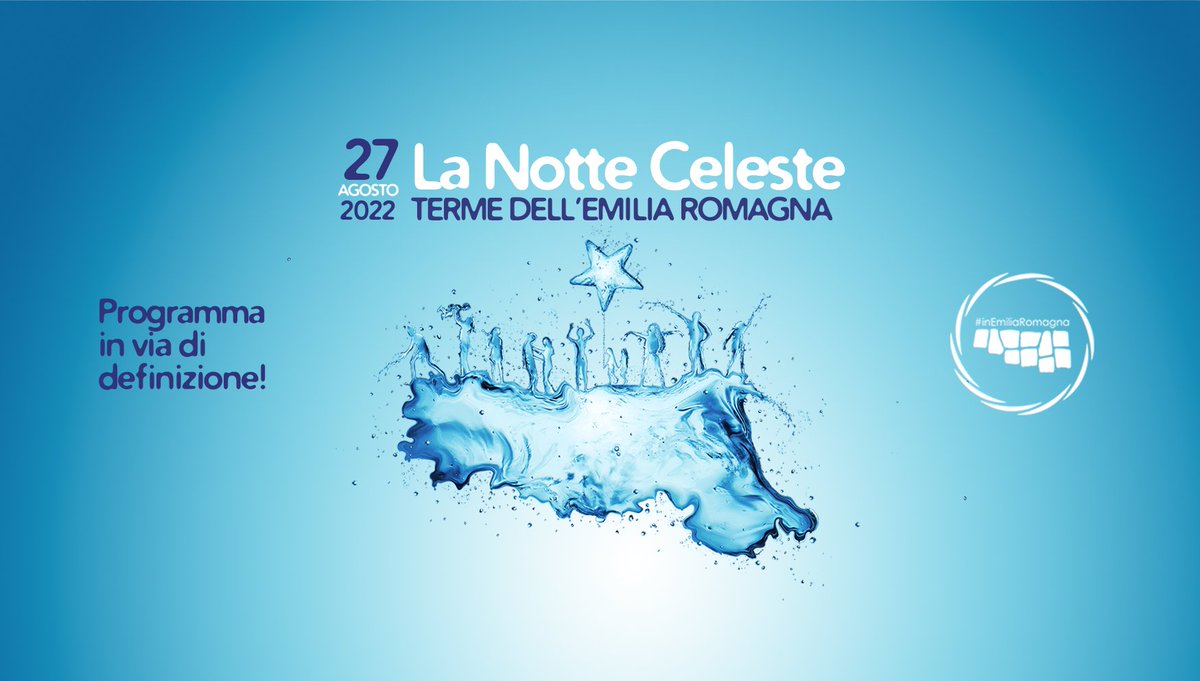 turismoER's tweet photo. #WellnessValley
Il 27 agosto ritorna #inEmiliaRomagna la #NotteCeleste delle Terme: l’evento dedicato al benessere e alle acque curative in tutte le sue forme💦.
Per una pausa rigenerante dai ritmi slow. ⏳
Maggiori info presto su 👇
https://t.co/4O7PyCFWNj https://t.co/YU3RghRyYX