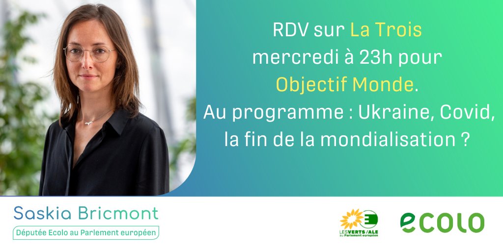 saskiabricmont's tweet photo. 📈Hausse du prix de l'énergie, pénurie de matières premières, de céréales, de composants électroniques... Est-ce la fin de la mondialisation?
📺On en débat mercredi soir sur @RTBF #LaTrois https://t.co/PDeQRnxZ2Y