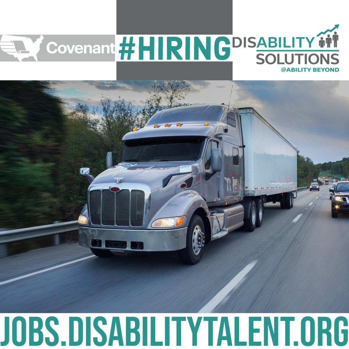 DSTalentatWork's tweet photo. Covenant Logistics is hiring!
Apply on the @DSTalentatWork Career Center by clicking here-
https://t.co/NZWiAxN3Mg
#Hiring #DisabilitySolutions #TalentWithDisabilities #DisabilityTalent#ChangingMindsAndChangingLives #DiversityEquityInclusion #DiversityInTheWorkplace https://t.co/OEFSowXTRd