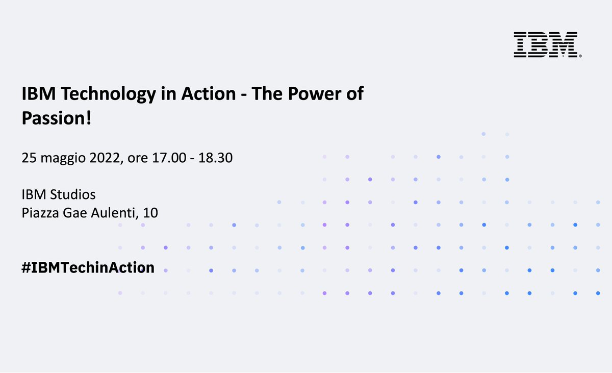 ‼️ Domani ti aspettiamo a #IBMTechinAction dedicato a #IBMPower

💡 Durante l’incontro conosceremo meglio le caratteristiche di #IBMPower, le testimonianze di alcune imprese e le novità in ambito IBM i

➡️ Registrati: ibm.co/3PBmvJH