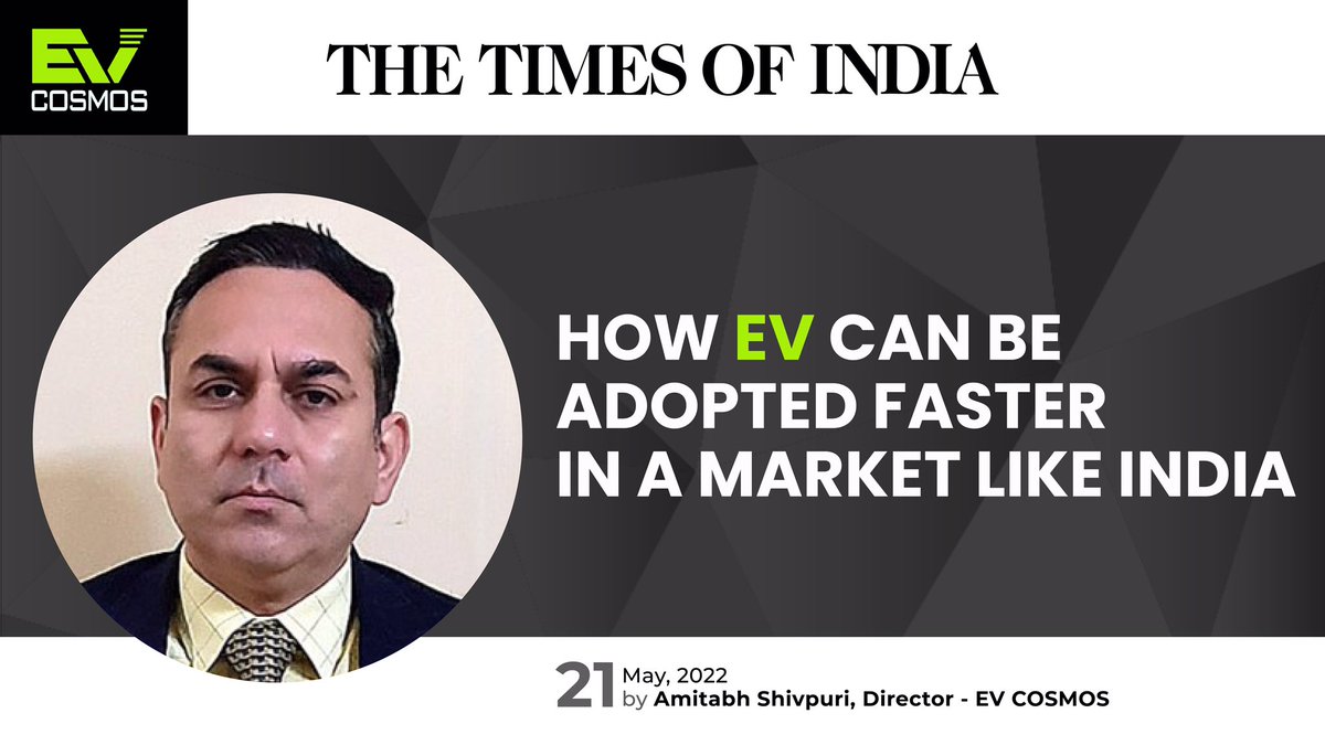 EvCosmosChrging's tweet photo. #GotFeatured

While the market is still growing, the adoption of electric vehicles is impacted by various factors. Thank you, @timesofindia for sharing our Director, Mr. Amitabh Shivpuri's views.

Read: https://t.co/XcmQfjanuA

#electricalindustry #evchargers #evchargingstations https://t.co/UbEQiR6JWi