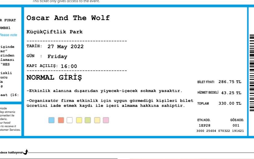 Iremkokbas's tweet photo. 1 kişilik oscar and the wolf biletim var satın almak isteyen yazabilir #oscarandthewolf  #oscar https://t.co/cmQ9Nbcanl