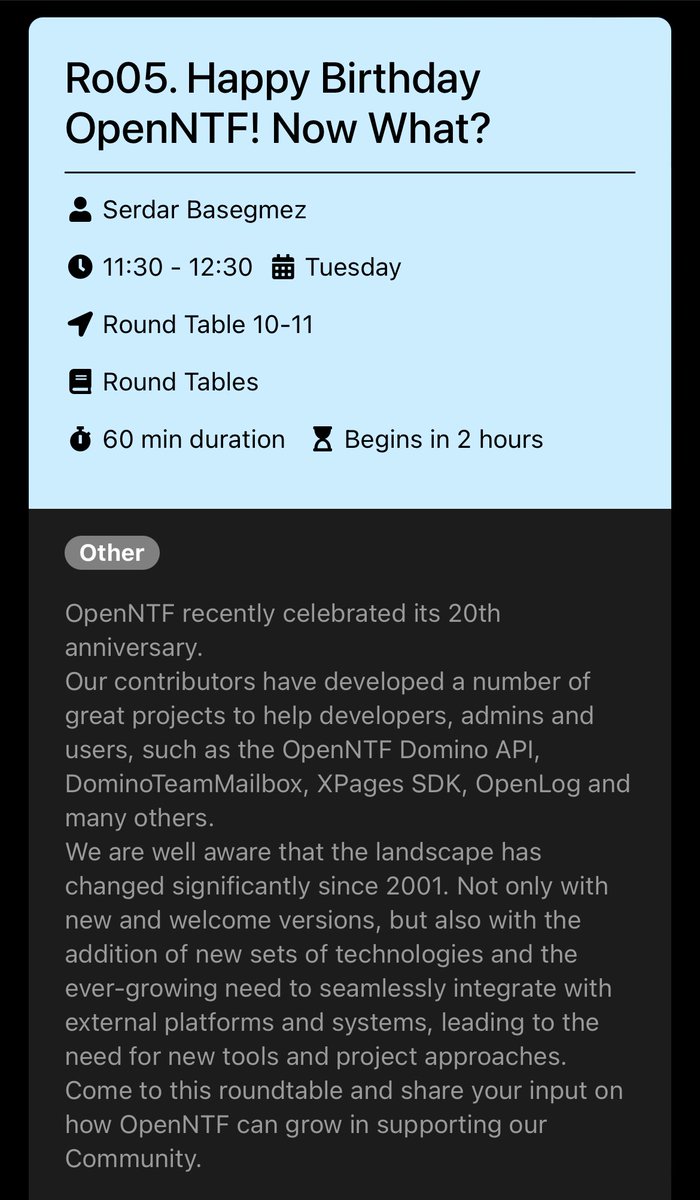 OpenNTF is looking for your feedback for the next. 

Join us at the round table room after the keynote event. 

#engageug