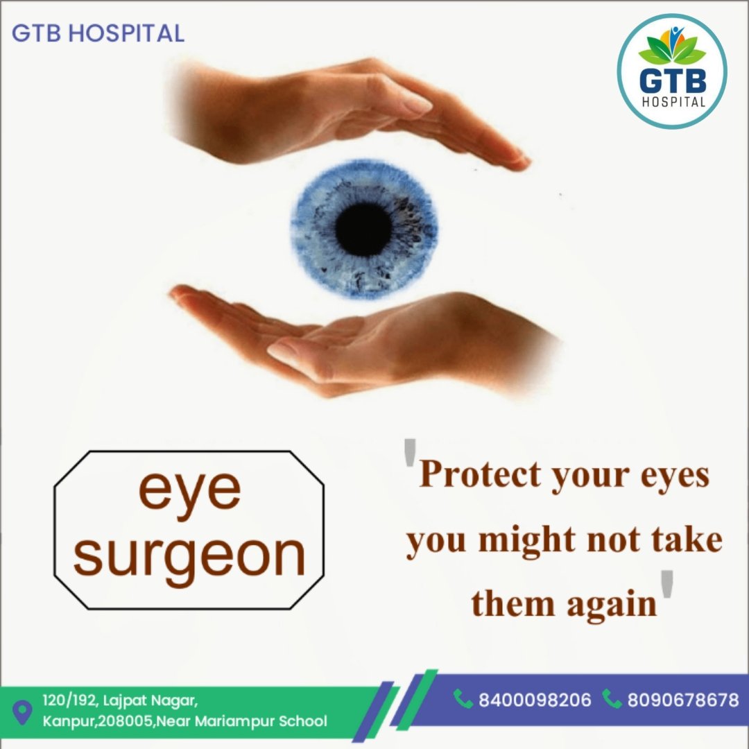 HospitalGtb's tweet photo. Protect your eyes you might not take them again. 👀

Guru Teg Bahadur Hospital 🏥

24 hours Emergency Services 🚑

📌 GTB HOSPITAL 
📞 8400098206, 8090678678
📍 120/192,Lajpat Nagar,Kanpur - 208005

#gtbhospital #kanpurhospital #hospital #doctorinkanpur #doctor #health #emergency https://t.co/sZY9JpuOFu