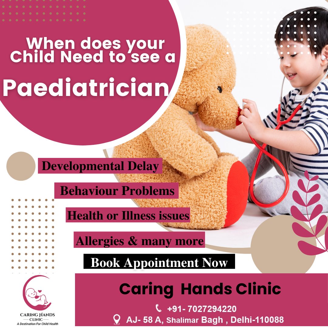 caring_hands's tweet photo. Don't overlook Child Symptoms for Household Treatments or Remedies. Book a Consultation with the Child Expert - Dr. Hima Goyal, in case of any of the mentioned issues
To Know More 
Contact- 7027294220
Address- AJ-58 C Shalimar Bagh, Delhi
#Childspecialist #caringhandsclinic #kids https://t.co/NyL7Ew11PP