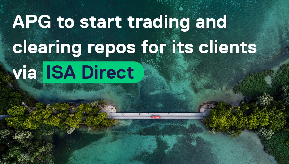 As of mid-June, <a href="/APG_News/">APG</a>, one of the largest pension fund managers, will start accessing our centrally cleared #repo markets – the latest step in our efforts to open our centrally cleared markets to more diverse market participants through ISA Direct. bit.ly/3Nuj7hR