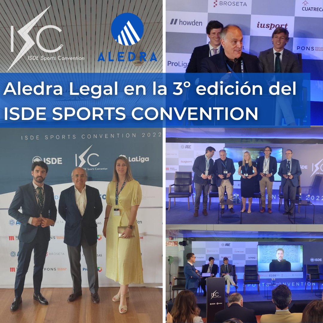 aledralegal's tweet photo. Aledra Legal acudió a ISDE Sports Convention 2022, el congreso internacional del derecho y la industria del deporte organizado por @ISDEmasters en colaboración con @LaLiga y el ayuntamiento de @MADRID. 

#Derecho #Deporte https://t.co/6ZfpMUf5IG