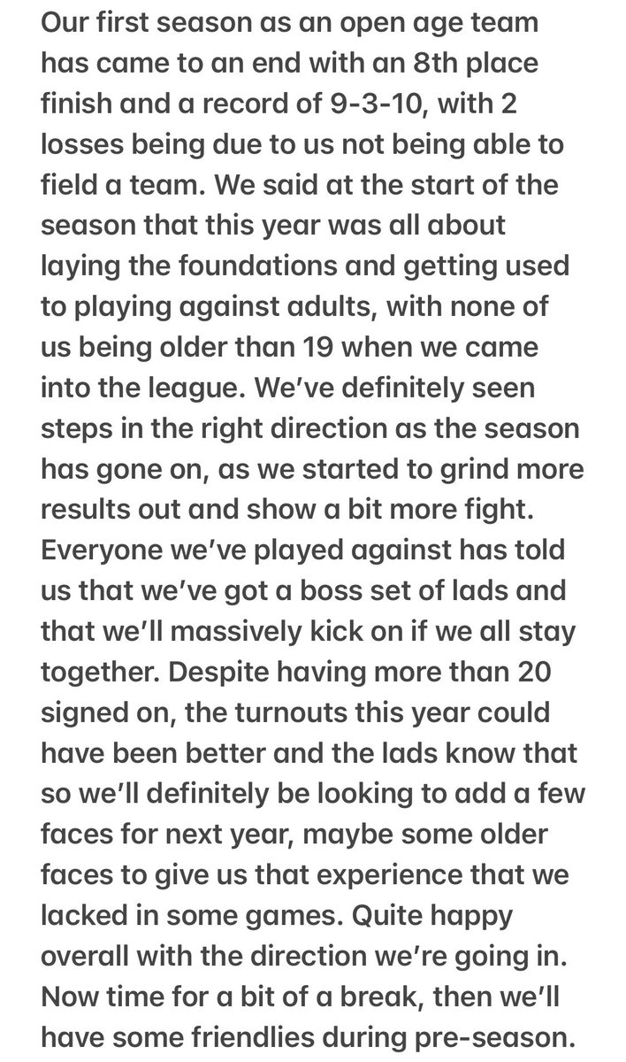 End of season thoughts. Time to kick on next year now… ⚽️🔵⚫️