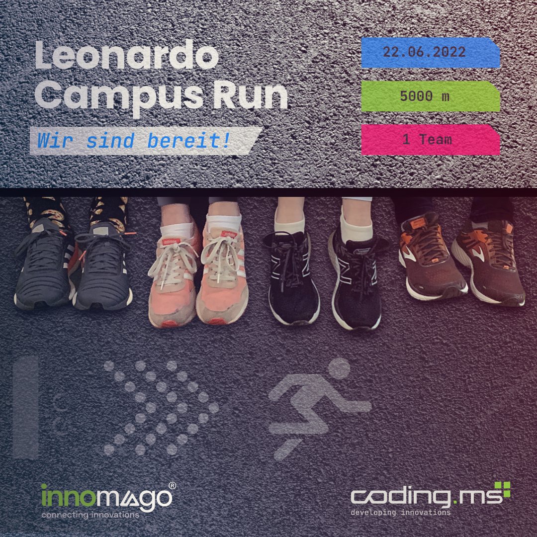 codingms's tweet image. Nein, Nerds sitzen nicht nur vor dem Rechner. Am 22. Juni werden wir sportlich aktiv und nehmen am Leonardo-Campus teil! Wer noch? #codingms #innomago #münster #campus