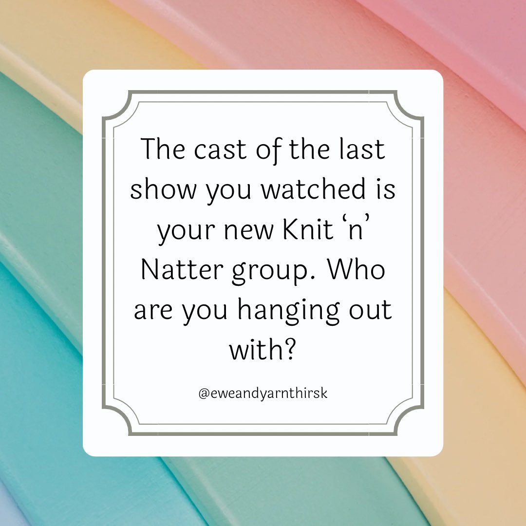 It’s Knit ‘n’ Natter on Zoom day at Ewe &amp; Yarn today, so I want to know ‘who is in your group?’ #eweandyarnthirsk Zoom Knit and Natter from 2-4pm and 7.30-9.30pm 🤍 #knitandnatter