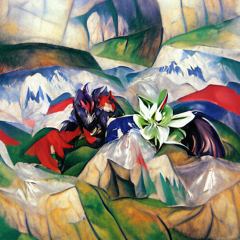 reto_1970's tweet photo. "Edelweiss and Gentian" - is a colorful 1/1 expressionistic interpretation and could be a great eyecatcher hanging at your wall. 

#NFTCommunity #nftcollector #nftcollectors #NFTCollection #nftart  #NFTartwork #NFT #NFTs 

https://t.co/eCOmEuXvcL https://t.co/W4PbTH6odu