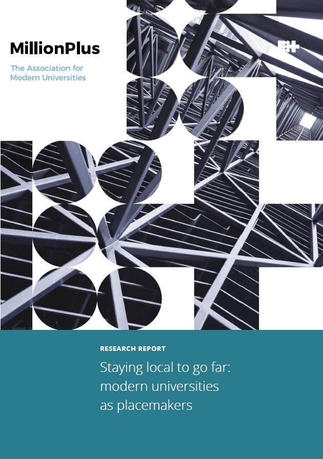 Rachel_Hewitt_'s tweet image. Today, @million_plus launches our major new report ‘Staying local to go far: modern universities as placemakers’, on the role of modern unis within the levelling up agenda #placemakers #staylocalgofar millionplus.ac.uk/documents/Rese…