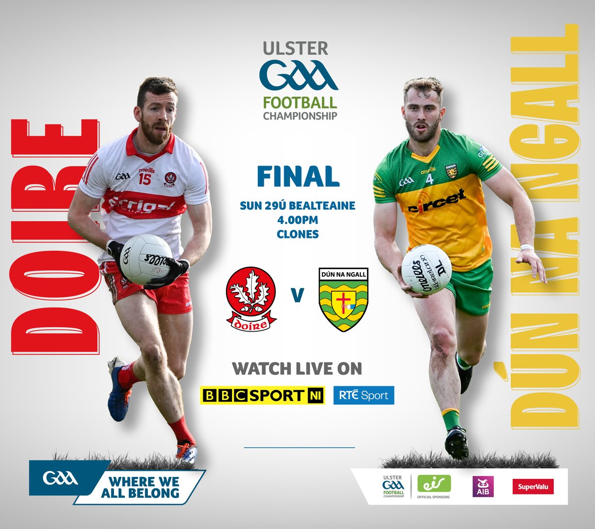 test Twitter Media - 5⃣ days to go!

2022 Ulster Senior Football Championship Final🏆

@Doiregaa 🟥⬜️ vs @officialdonegal 🟨🟩
Sunday 29th May 4pm
Clones

#Ulster2022 https://t.co/XLDfmlW0xD