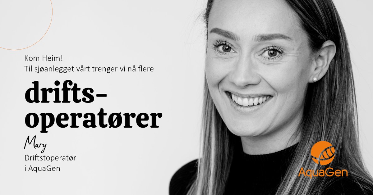 Kom Heim!
Har du solide sjøbein og gjør alle til laks? Da er du kanskje en av våre nye #driftsoperatører på Kyrksæterøra. aquagen.no/ledige-stillin…

#jobb #røkting #detglobalematfatet #detrødegullet #såkornforlivskraft #rogn #havbruk #heimkommune #dennorskekoden #laks #regnbueørret
