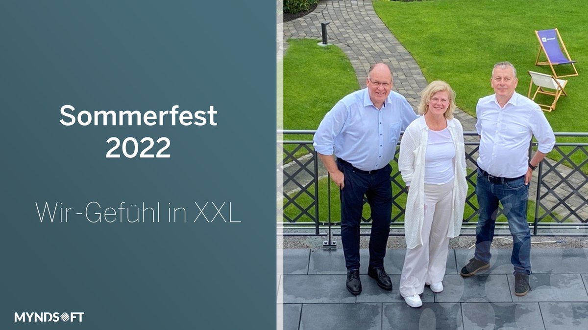 +++ Sommerfest 2022: Wir-Gefühl in XXL +++

Sommerfeste sind bei myconsult und myndsoft immer schön, bunt und mit der gesamten Familie. Und nach zwei Jahren Pandemie noch einmal ein bisschen schöner und bunter.
