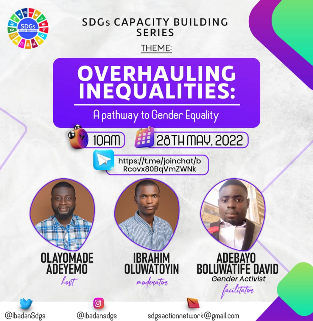 It's another edition. This time we are about to overhaul the spate of inequalities in the society. Save the date.