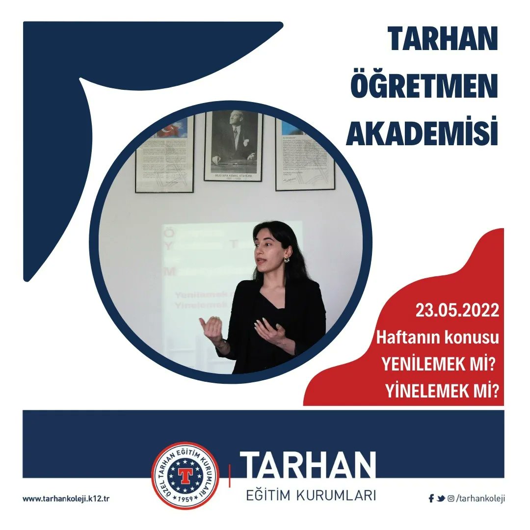 tarhankoleji's tweet image. Tarhan Öğretmen Akademisinde Bu Haftanın Konusu ⬇️

📍Öğretim Yöntem Teknik ve Materyallerini Yenilemek mi? Yinelemek mi?

#tarhankoleji #tarhandabugün #eğitimlegeçen63yıl #tarhanöğretmenakademisi