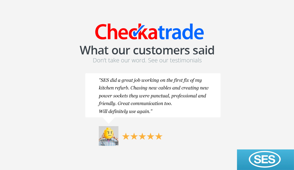 SES Electrical Contractors (UK) Ltd (@sesecukltd) on Twitter photo SES Electrical Contractors help you every step of the way and pride ourselves on providing an unrivalled customer experience.
Checkout our reviews on <a href="/Checkatrade/">Checkatrade</a>, like this one.
Call us at 02075235373 or visit our website to see how we can help you.
seselectricalcontractors.co.uk SES Electrical Contractors help you every step of the way and pride ourselves on providing an unrivalled customer experience.
Checkout our reviews on <a href="/Checkatrade/">Checkatrade</a>, like this one.
Call us at 02075235373 or visit our website to see how we can help you.
seselectricalcontractors.co.uk