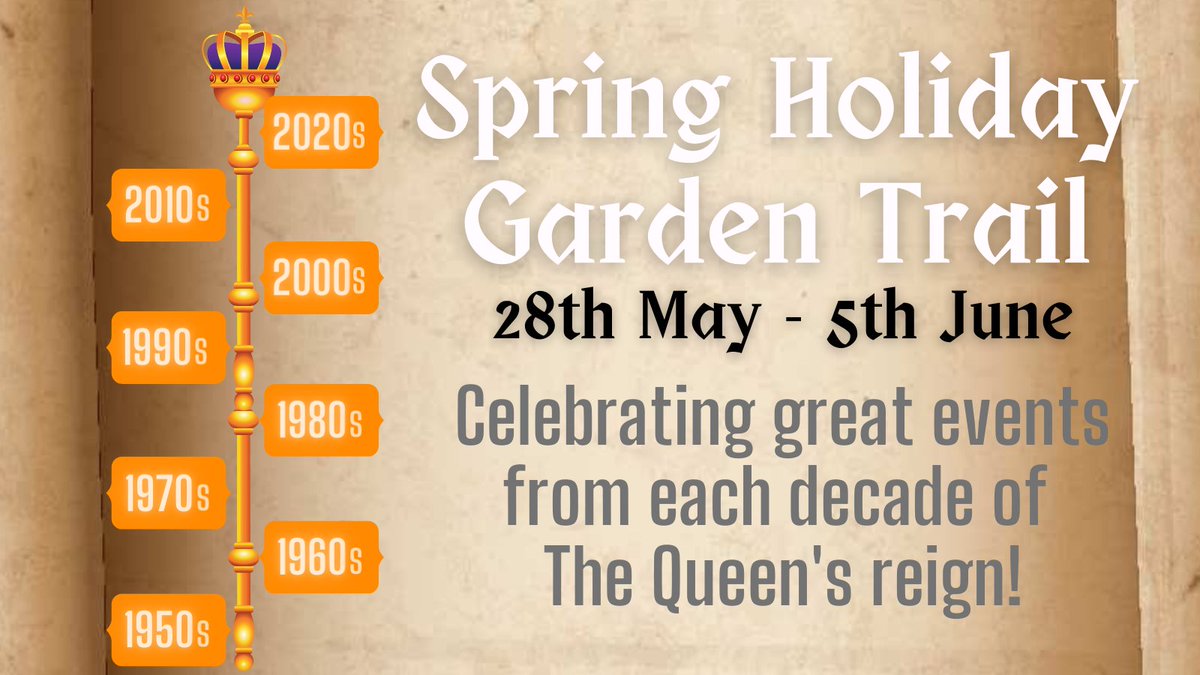 PenshurstPlace's tweet photo. Our Spring Holiday Trail begins this weekend as we celebrate big events from each decade of The Queen's 70 year reign which covers 8 decades! 

#Jubilee #PlatinumJubileeCelebration #PenshurstPlace https://t.co/OamofhkrDf