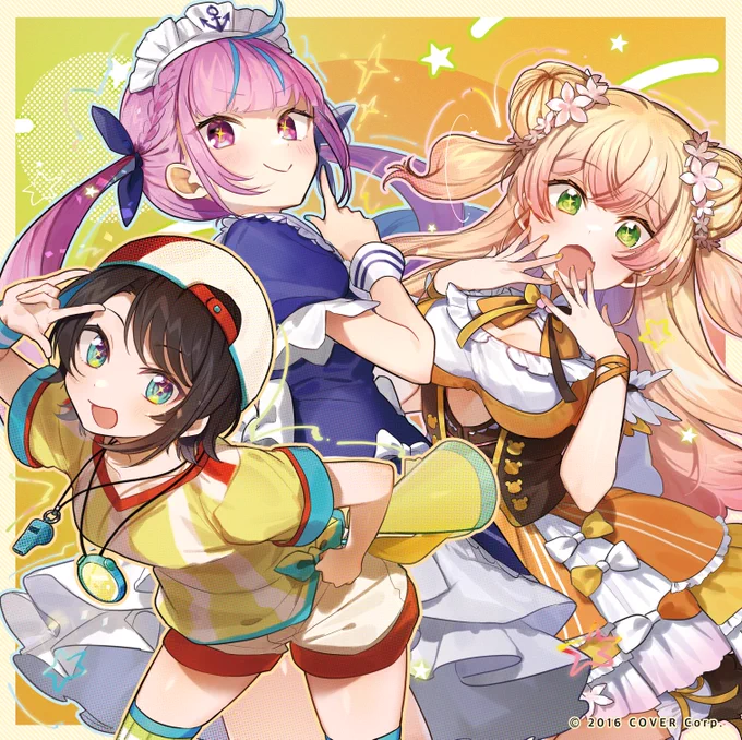 湊あくあさん、大空スバルさん、桃鈴ねねさんによるユニット「NEGI☆U」1stEP『ねぎゆーのパないうた』ジャケットイラストを担当いたしました❗️ 