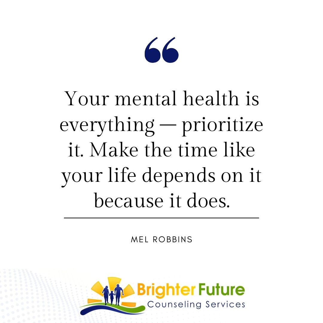 brighterfcs's tweet photo. On Mental Health

"Your mental health is everything – prioritize it. Make the time like your life depends on it because it does."

– Mel Robbins

#MentalHealth #BrighterFutureCounselingServices https://t.co/wYQUUm39Hp