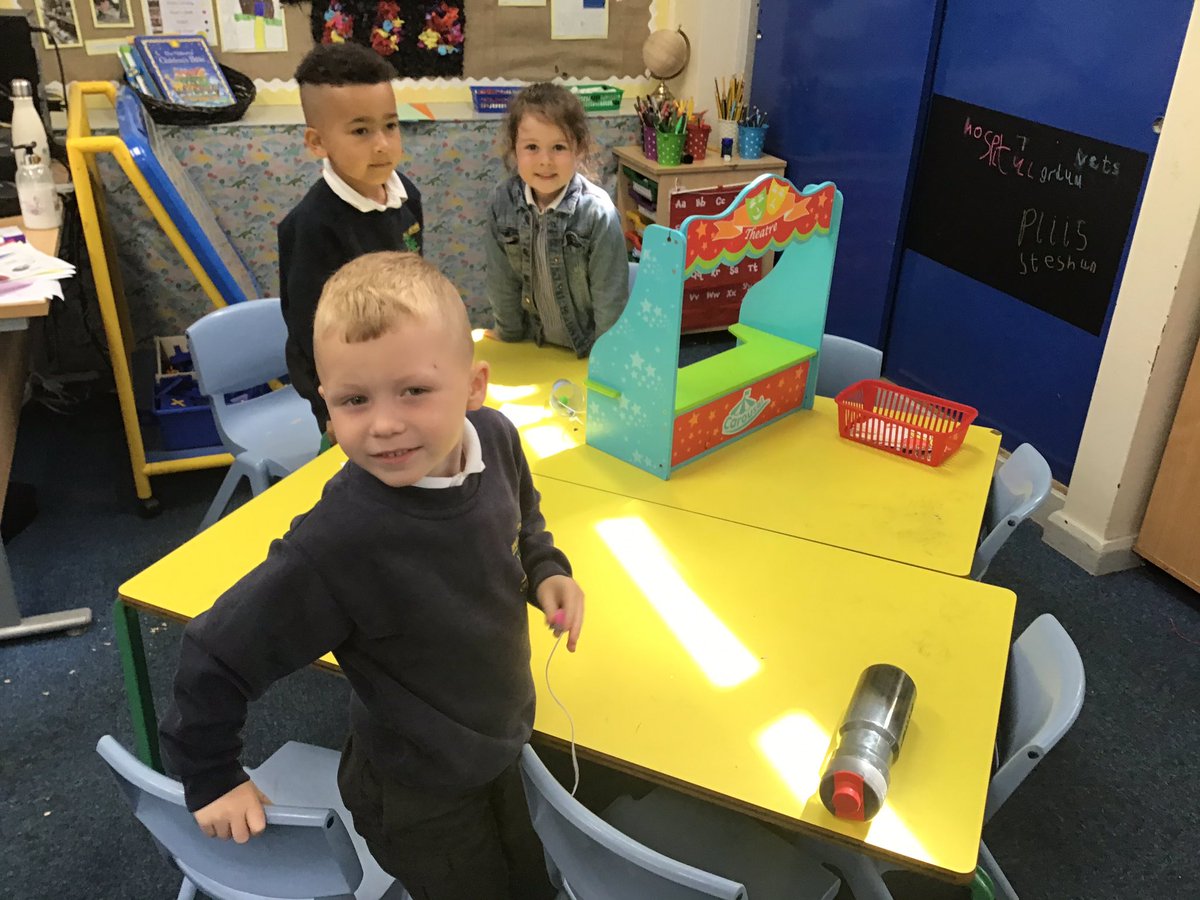 Reception children have made a toy museum to showcase their learning about toys.  Pre-school children came to visit the museum.