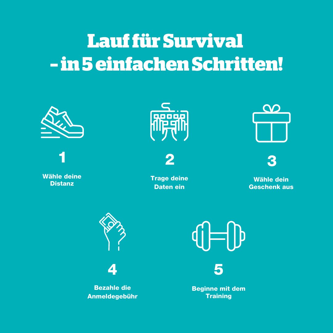 SurvivalDeutsch's tweet photo. Auf die Plätze, fertig ... los! 🏃 🤸‍♀️ 🏃‍♀️#RunforSurvival

In wenigen Stunden startet unsere einzigartige Fundraising-Aktion, bei der wir auf deine Mithilfe zählen. Lauf mit und setze dich so für die Rechte indigener Völker ein. ✊

Mehr Infos &amp; Anmeldung: https://t.co/1YmXF7qYOd https://t.co/sgze2GVpd3