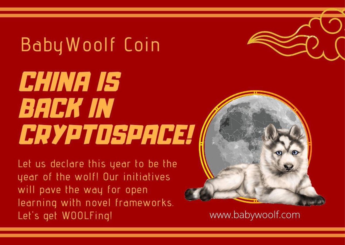 This is great news for the cryptoverse, &amp; especially for BabyWoolf, China might be one of the investors in this incredible project that allows everyone to access free learning. #BabyWoolf &amp; China might become partners in the cryptoverse in the future.

dsc.gg/babywoolf