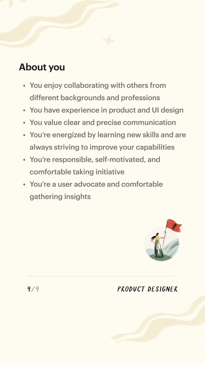 Job alert: We’re hiring another product designer at Doist 😊💪🏽 Fully remote:

doist.com/careers/062B71…