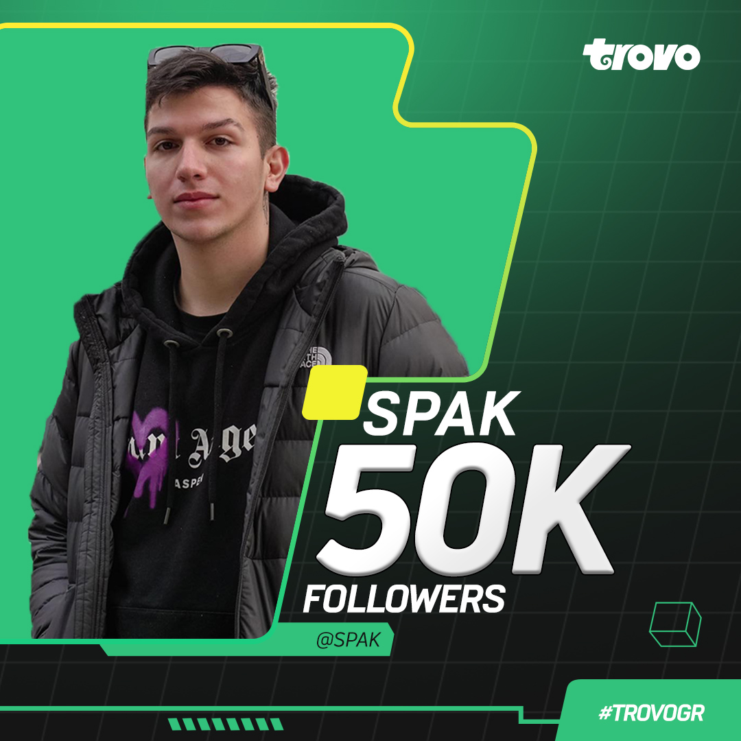 Ο <a href="/giannis/">Giannis</a>.spanou έφτασε 50.000 followers στο Trovo! 👏