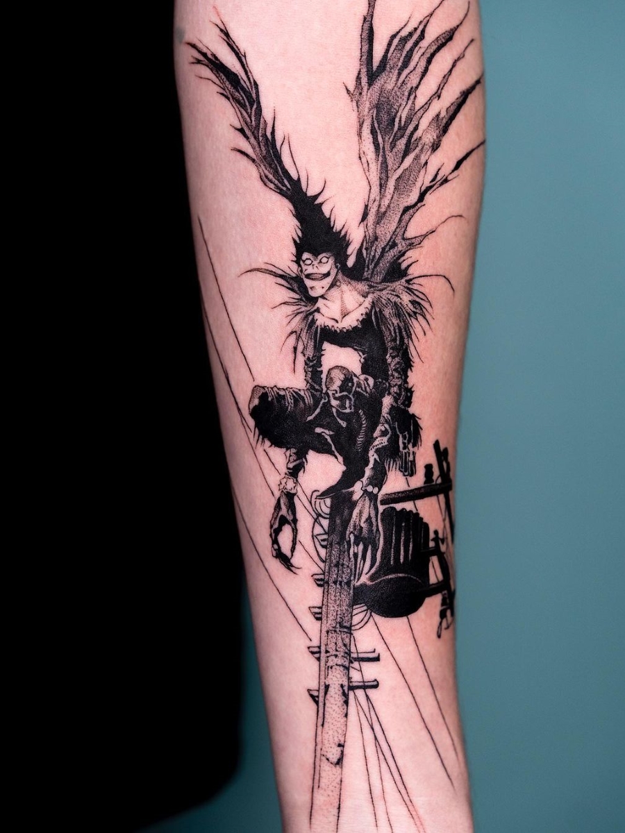 Blue Heron Tattoo Any anime fans out there Heres Ryuk from Death Note by Dorothy tattoo anime animetattoo deathnote deathnotetattoo ryuk ryuktattoo bng blackandgrey blackandgreytattoo shinigami shinigamitattoo Facebook #27 Blue Heron Tattoo Any anime fans out there Heres Ryuk from Death Note by Dorothy tattoo anime animetattoo deathnote deathnotetattoo ryuk ryuktattoo bng blackandgrey blackandgreytattoo shinigami shinigamitattoo Facebook