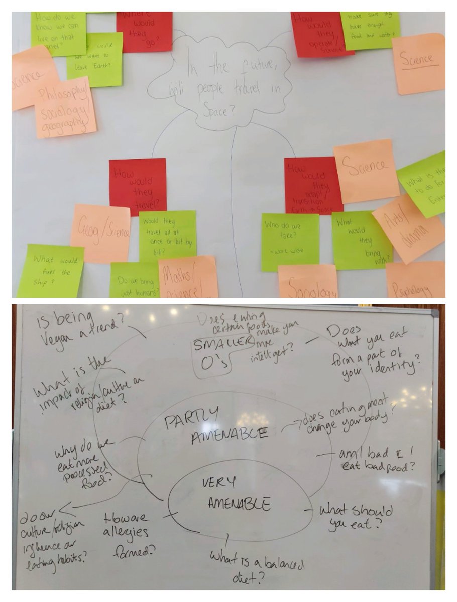 LASARcentre's tweet image. Yesterday we worked w/ level5 @RoehamptonEdu students on #EpistemicInsight.
We discussed curriculum intent, helping pupils recognise the distinctiveness of disciplines, using bridging Qns to build a learning wall, &amp;amp; sorting Qns for their amenability to scientific investigation