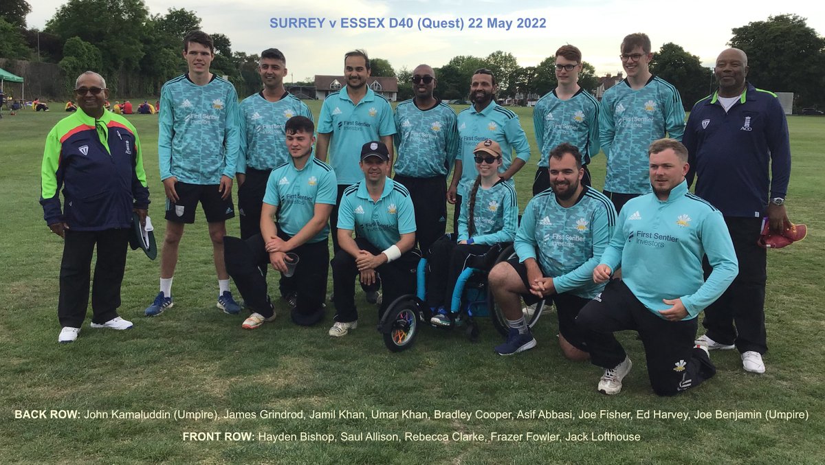 Surrey v Essex 22 May 2022 at Trinity Fields, London SW17. Great day of cricket, plenty of sunshine, The Mayor of Wandsworth in attendance. Great Hospitality by Nurette Stanford (Trinity Fields Charitable Trust).
Essex 123 ao, Surrey 126 for 1. Stand in skipper Asif Abbasi 79 no.