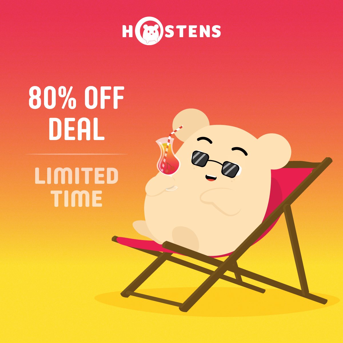 Can you feel it? Summer is almost here! ☀️ Time to take care of unfinished business and get ready to relax...We have a special ❗️80% OFF❗️ deal for 1-year hosting packages! This offer is ONLY available from May 23 till May 31, so HURRY UP and grab yours! hostens.com/full.package/