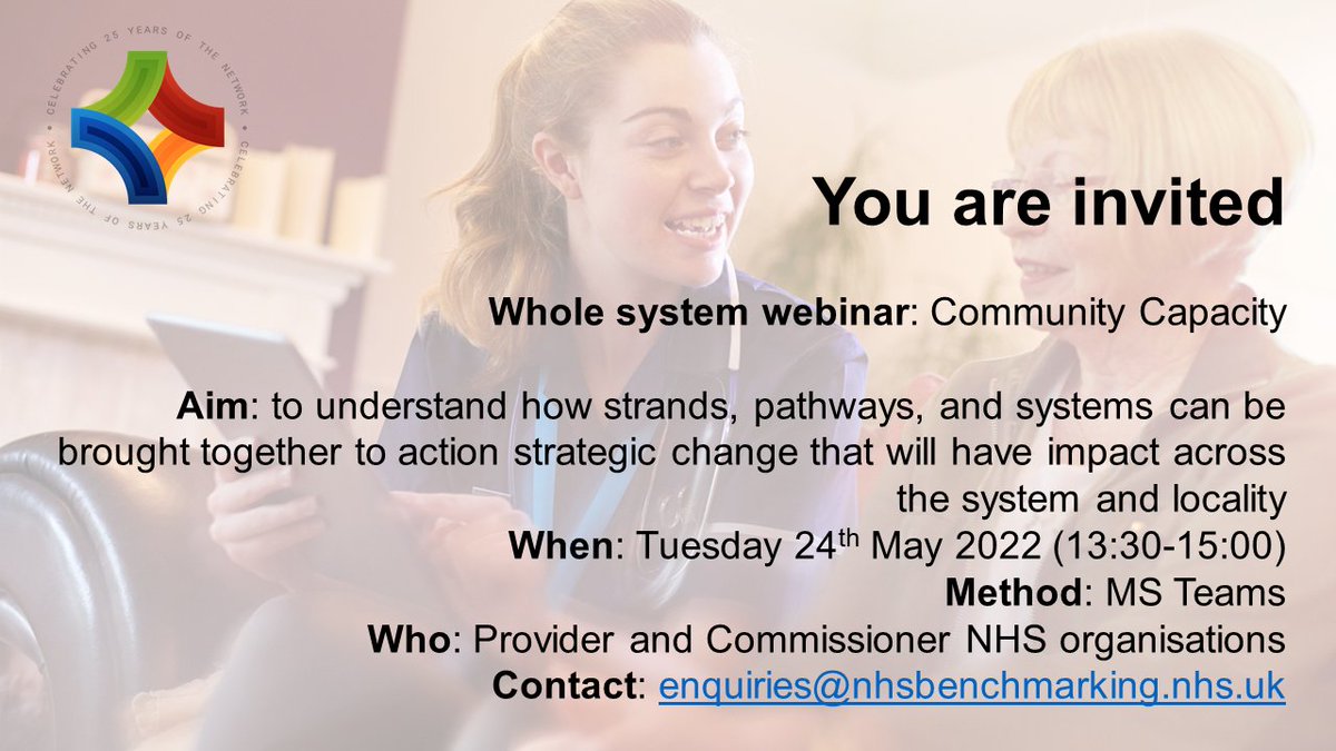 NHSBenchmarking's tweet photo. 💭Will you be joining us for our final Whole System Webinar this afternoon?
We'll be delivering a short session from 13:30 covering all things #NHSBNCommunity.
Not booked yet? Contact enquiries@nhsbenchmarking.nhs.uk to register.
@Emma2_NHSBN #NHSBNIC #NAICUK #NHSBNICS https://t.co/lsXP50jAbJ