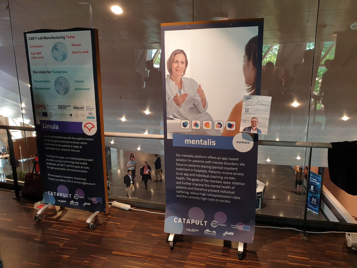 Have you already visited @LimulaB and mentalis? 

The two runner-ups of the #EITHCATAPULT are presenting their companies in the foyer area of @karolinskainst .

#EITHSummit #entrepreneurs
