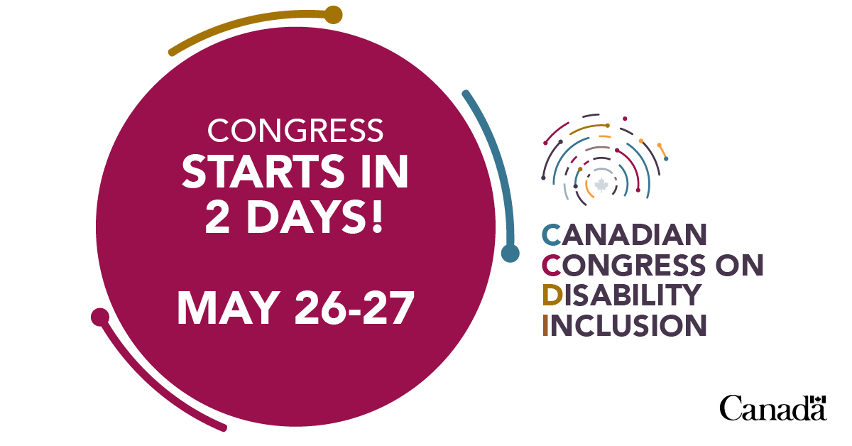 AccessibleGC's tweet photo. The Canadian Congress on Disability Inclusion 2022 is almost here! Listen to prominent keynote speakers and take part in the career fair and innovation showcase. 

Register now:
https://t.co/CGh3NvQAxO

#InnovatingTogether https://t.co/yAGvZPZwOA