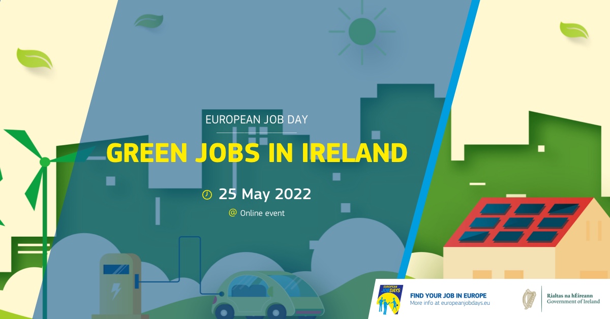 Our 🌿 #greenjobsinireland online jobs day is taking place tomorrow and there are lots of opportunities in many areas such as such as Construction 👷 👷‍♀️, Environmental and Renewable Energy, Telecommunications, Ecology and more. To apply for jobs👉 europeanjobdays.eu/en/events/gree…