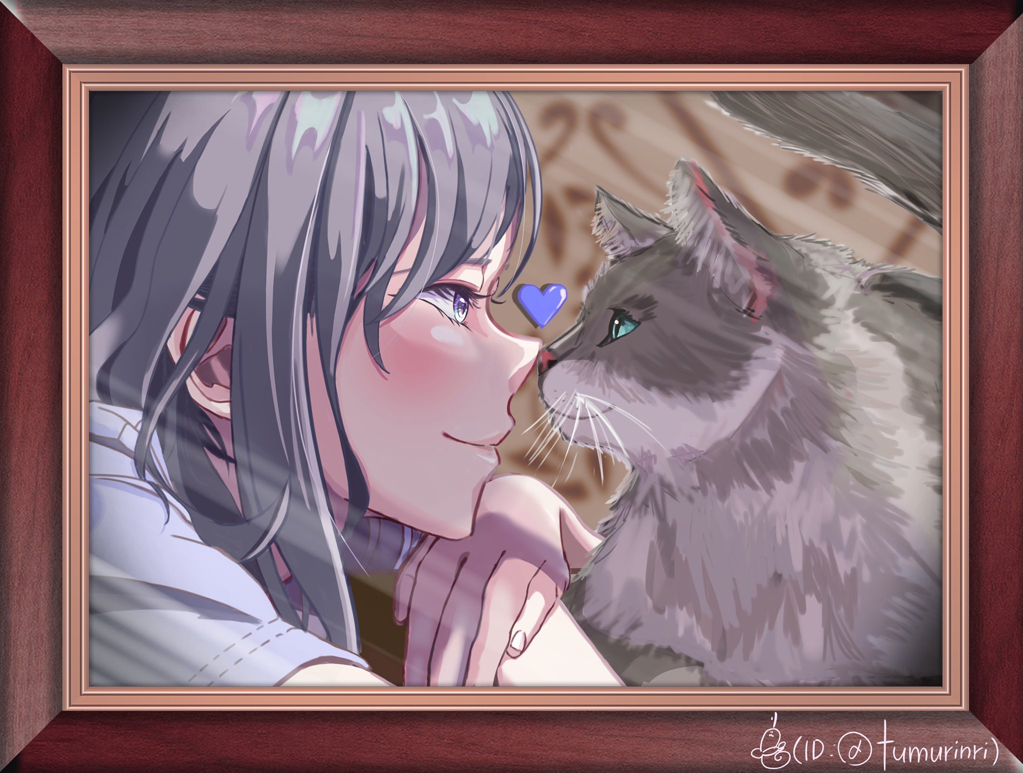 つむり 1日遅れの女の子と猫の鼻チュー イラスト Illustration キスの日 T Co Naqev4ybit Twitter
